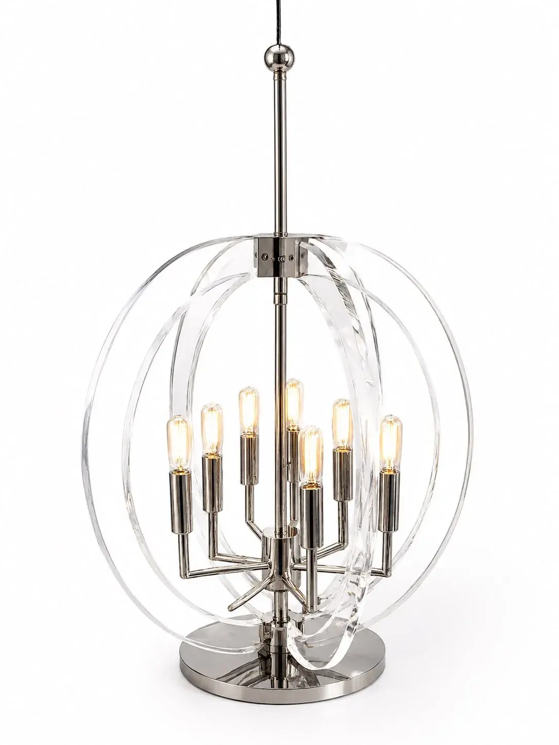 Clear & Silver Orb Chandelier