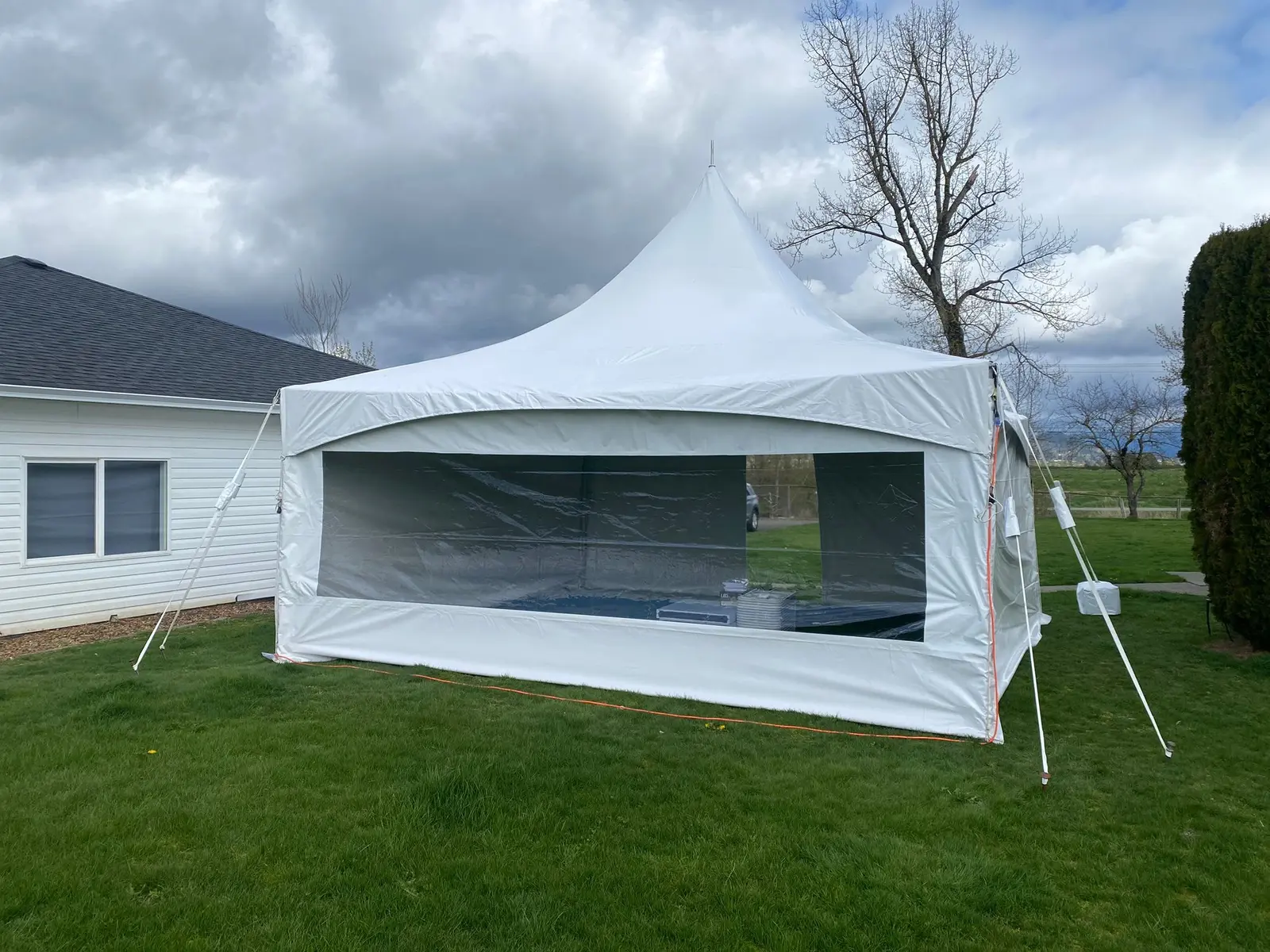 20×20 Marquee Tent with Clear Café Wall